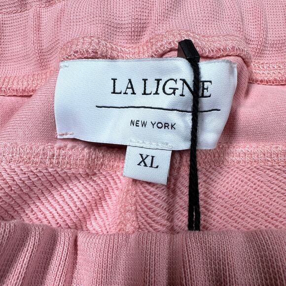 La Ligne NWT Super Shorts Light Pink Women's Size XL 100% Cotton Elastic Waist - Picture 3 of 10